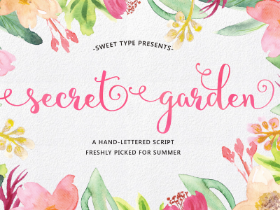 Secret Garden Hand-lettered Typeface calligraphy font hand lettering script typeface