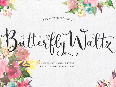 Butterfly Waltz Hand-lettered Typeface calligraphy font hand drawn lettering script typeface typography