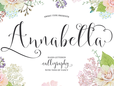 Annabella calligraphy font fonts hand lettered lettering sweet type