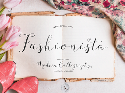 Fashionista Modern Calligraphy Script calligraphy font fonts hand lettered lettering sweet type