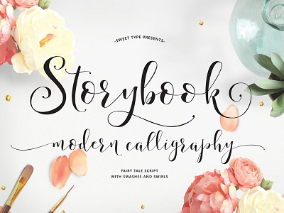 Storybook Script calligraphy font fonts hand lettered lettering sweet type