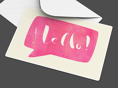 Inky Hello! brush font greeting card hello ink