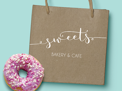 Sweets Bag bag bakery logo lettering