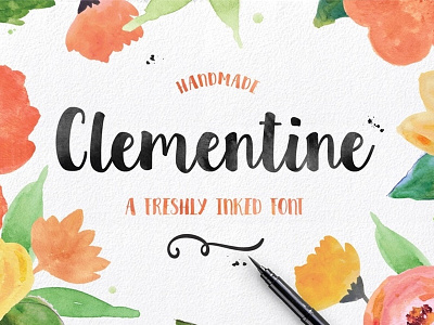 Clementine Script New Product Images brush font font fonts hand lettered lettering sweet type