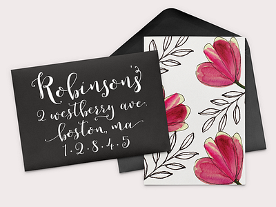 Romantic Addressed Envelope calligraphy cards font hand lettered lettering script typeface