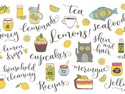 How do you use lemons? calligraphy fonts handlettering infographic typography