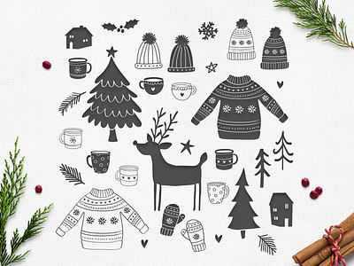Cozy Winter Vector Freebie christmas design free illustration vector