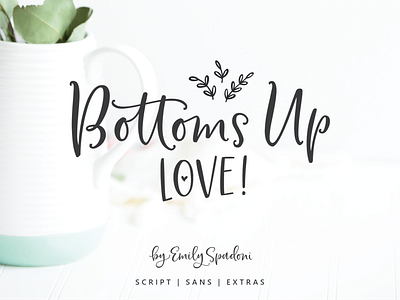 Bottoms Up Love Font Duo font fonts hand lettered hand lettered lettering script type type design typeface typography