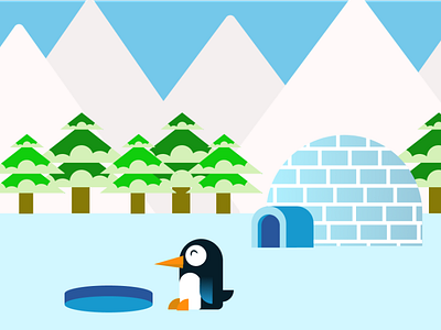 Igloo Penguin Illustration in Figma