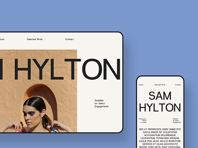 Sam Hylton Portfolio design editorial good grid homepage homepage design hot steaz layout minimal photographer photography process type typeface typogaphy