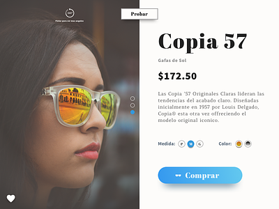 Copia® Sunglasses card ui dropshadow e-commerce gafas de sol lentes shades sunglasses