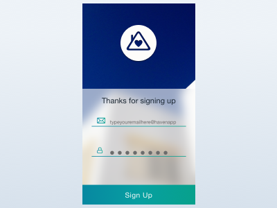 Sign Up Screen haven mobile sign in sign up