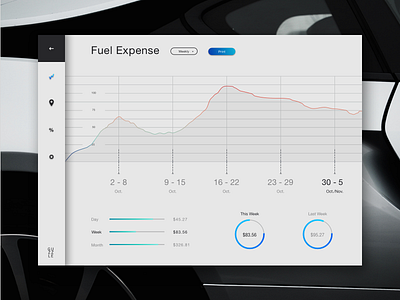 Guzzle White fuel expense dashboard dashboard