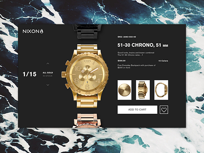 Nixon Product page dailyui e commerce product page skate surf watch