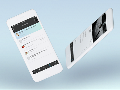 Linq App . Notifications / Profile User black and white gradient ios minimal mobile product design tuxedo