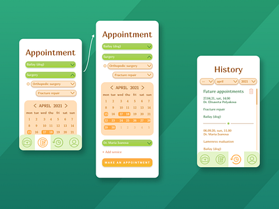 Vetclinic app for client, appointments and history