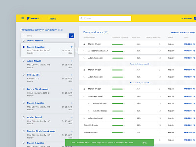 Aviva - Agent Assignment admin material material design ui ux yellow