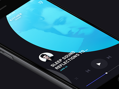 Player – iOS App blue circle colors mobile music player player spotify ui ux video volume