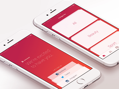 Carousel – Photo App app color gradient intro login orange photo register sign up ui ux