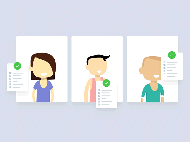 GogoApps – Services – User testing animation female gif illustration male portrait principle test user