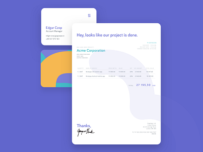 GogoApps – Invoice brand branding business card colors invoice