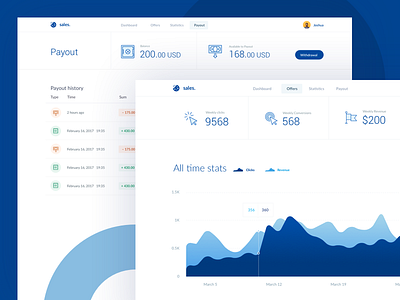 💶 Affiliate – Dashboard and Payout banking blue cash dashboard finance money statistics ui ux withdrawal