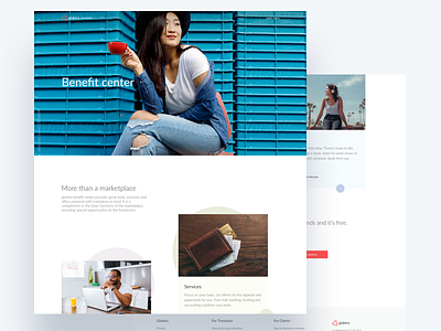 Globtra – Benefit Center grey landing marketing minimal ui web website