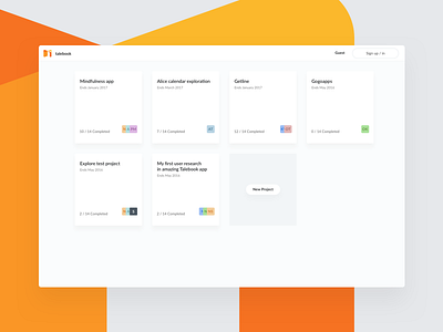 Talebook – Projects Dashboard dashboard light projects simple talebook ui ux web white