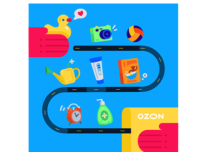 Illustration of delivery of goods 2d branding cartoon design flat graphic design illustration logo vector
