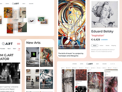 G.art gallery 3d art artwork design e commerce filter filters gallery header landing menu ui ux web webdesign