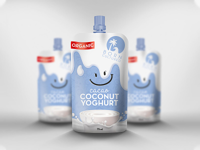 Coconut Yoghurt - Product Package Design branding branding identity design graphic design illustration label design logo package design product design yoghurt yoghurt label yoghurt package