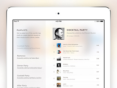 Tavola Music Player gotham ios 7 ipad music tisa typography ui