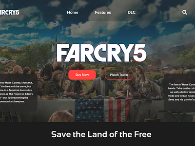 FarCry 5 Landing Page UI UX Design