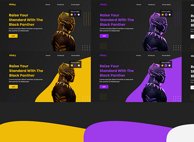 Black Panther- Husky Fictional Website Landing UI UX cool design figma illustration ui ux website wow