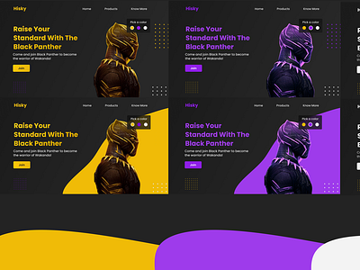 Black Panther- Husky Fictional Website Landing UI UX cool design figma illustration ui ux website wow