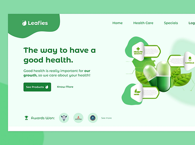 Health and Nature Ui Ux app branding design figma illustration ui ux