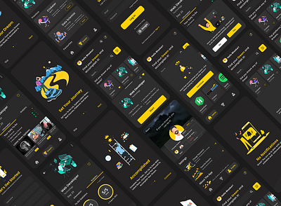 Doov - Dream Succeeder App UI UX Design app black design figma ui ux wow yellow