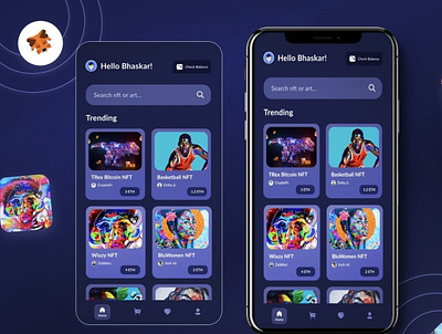 NFT App UI Design blue design figma inspiration nft purple ui ux wow