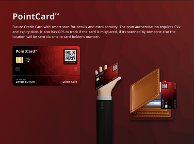 PointCard - Future Credit Card with QR & GPS black branding creditcard design dribbblechallenge figma graphic design