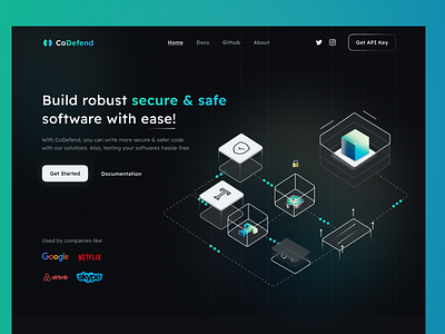 CoDefend - Code Security & Testing Landing Page Design