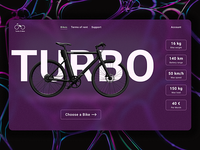 Turbo E-Bike concept bike black concept dark e bike makeevaflchallenge makeevaflchallenge9 rental service shop ui