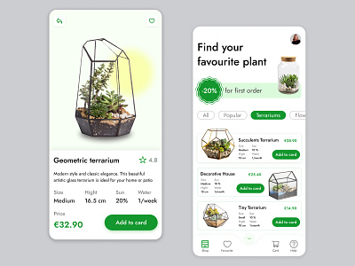 Mobile App | Plants&Flower shop app branding flower graphic design green mobile plants shop ui ux