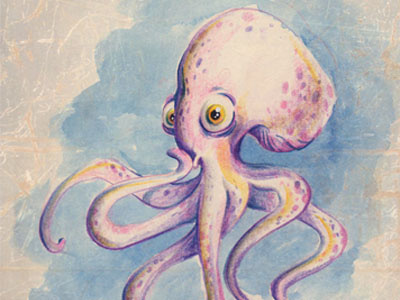 Octopus crayon illustration octopus