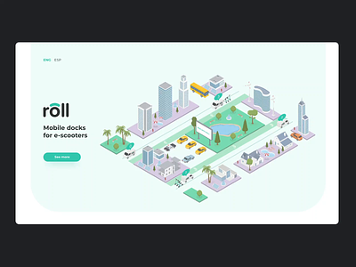 Ride with Roll - Homepage Animation animation branding branding and identity design illustration ui ux web