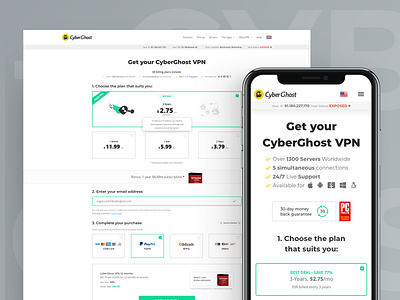 CyberGhost VPN app branding branding and identity design icon illustration pricing page typography ui ux vpn app