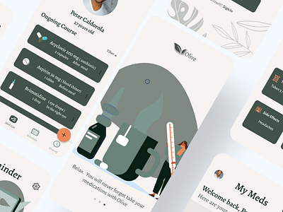 Olive Pill Reminder app ui ux