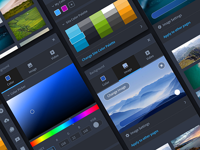 Site Builder builder color desktop palette patterns picker site ui ux web