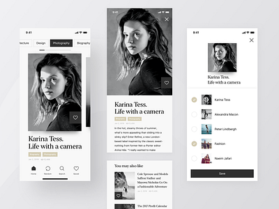 App for Photographers application card ios iphone media mobile news ui ux