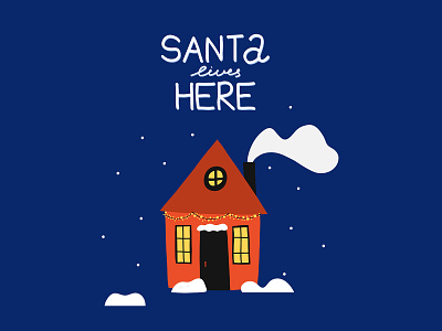 Christmas card card christmas home house illustration lettering text vector winter xmas