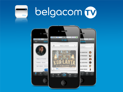 Belgacom App (fake) app application bbox belgacom black blue design iphone television touch tv web white